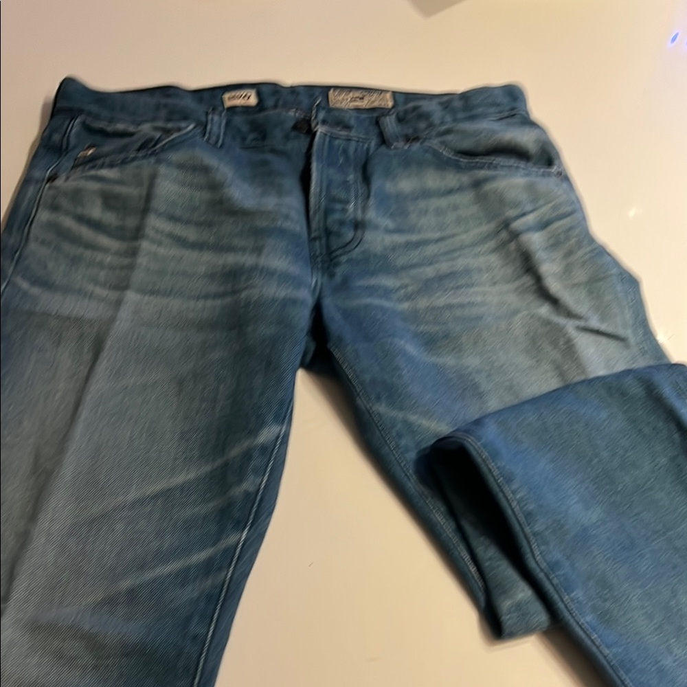 Ag Adriano Goldschmied Isho Selvedge Blue Slim Jeans with Vintage Appeal
